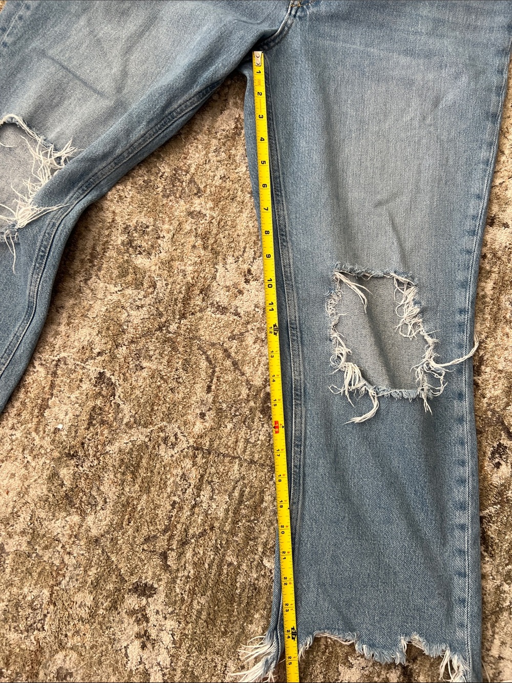 We The Free People Maggie Ripped Cropped Jeans Womens 31 Midrise Straight - Picture 7 of 12